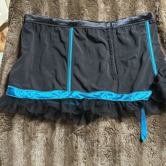 CACIQUE Intimate wear bra and skirt set Black, teal Sz 46DD 14-16 - Picture 8 of 10